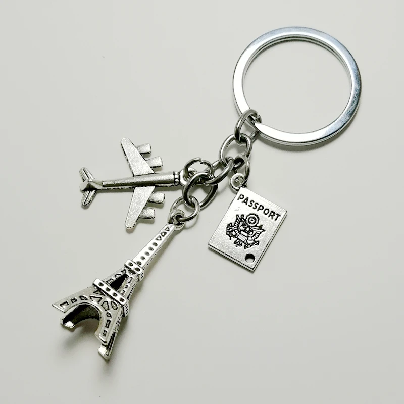 Mini Potni List Keychain Nakit Zrakoplova Eifflov Stolp Potovanja Keychain Obesek Turistično Podjetje Festival Osebno Darilo