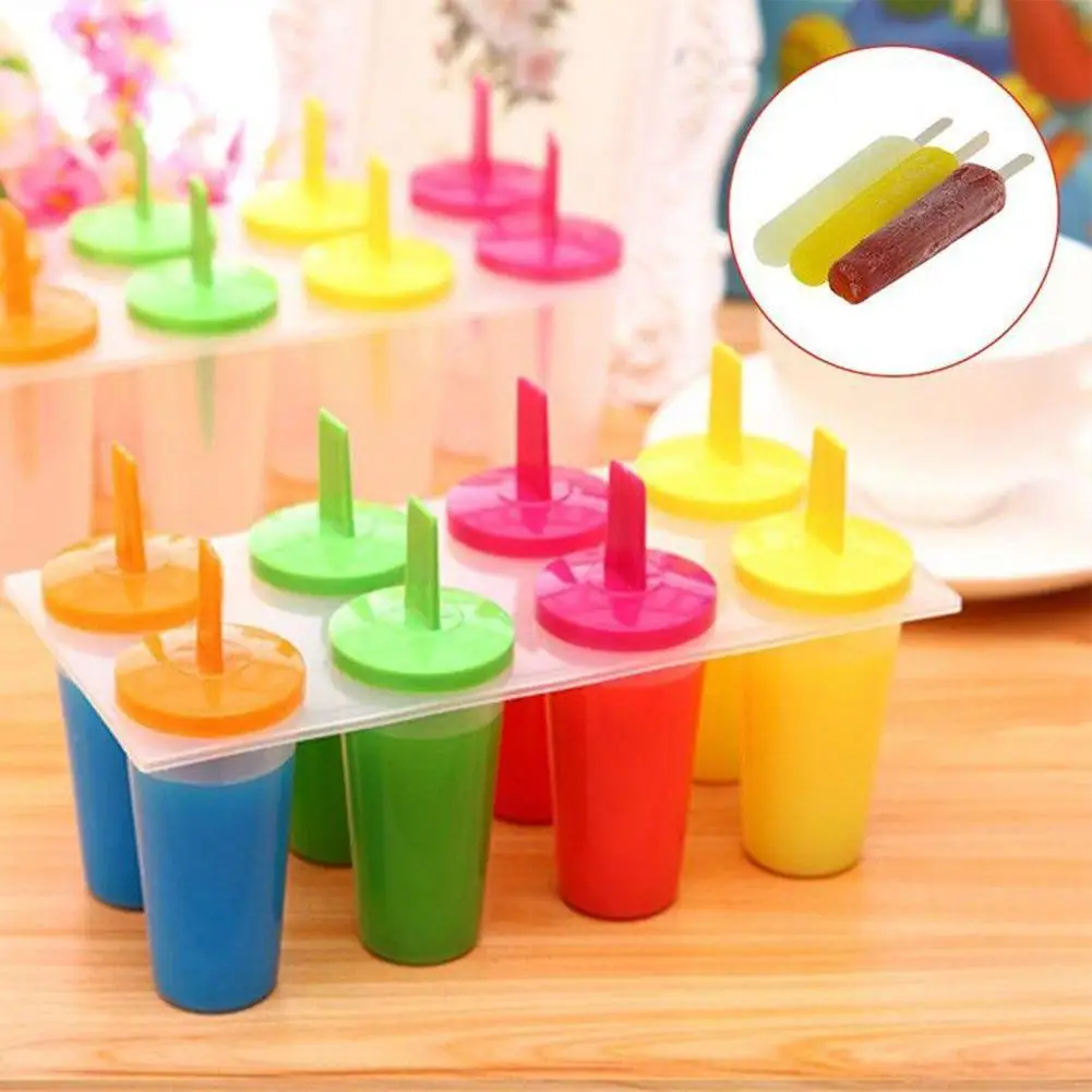 8 Celic Plastičnih Candy Barve Ledu Plesni Domov Diy Zamrznjene Maker Nalepke Led Nalepke Plesni Sok Popsicle Štapiću Zamrzovalnik Plesni Cretive