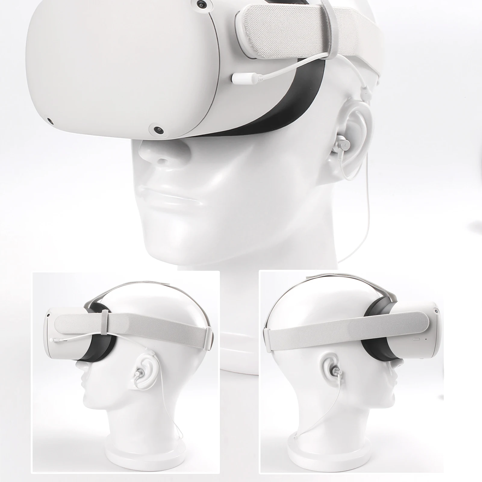 Čepkov Slušalke za Oculus Quest 2 VR Slušalke Udobno Podjetje Slušalke Stereo Žične Slušalke za V uho 360-Stopinjski Zvok