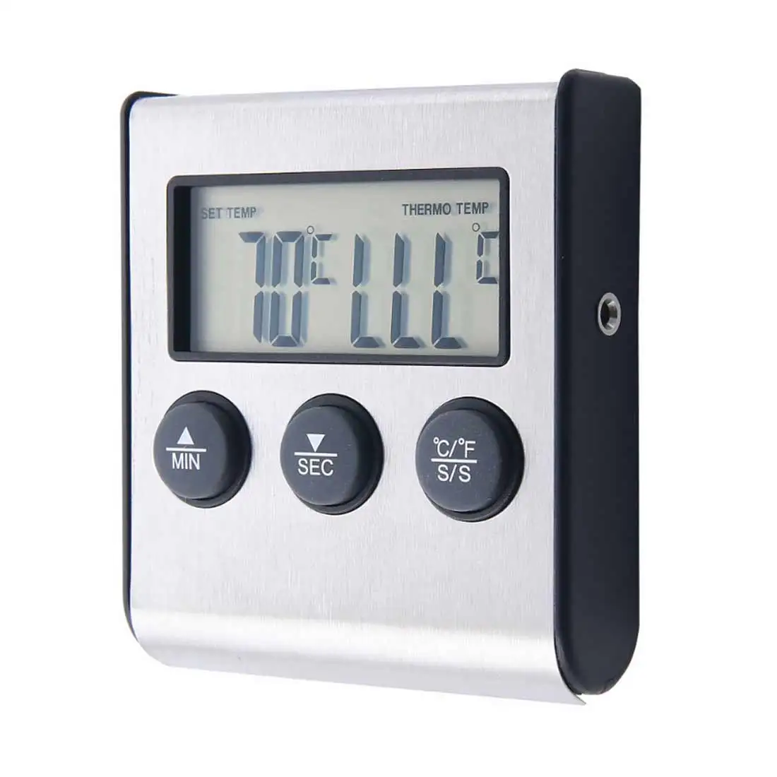 1Pc Digitalni Kuhinjski Termometer Mesnimi BBQ Kuhanje Pečica Temperature Merilnik za Žar Timer Funkcija s Sondo iz Nerjavečega Jekla