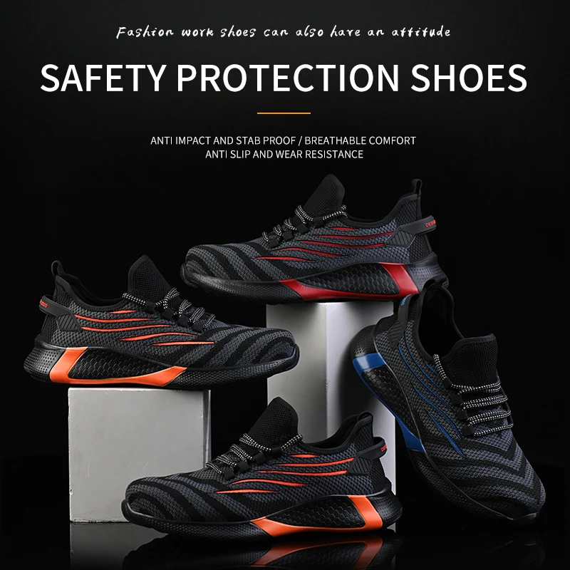 Lahki in dihanje varovalni čevlji za moške EVA punkcijo-dokazilo jekla toe skp žensk non-slip zunanja dela čevlji mehko-soled