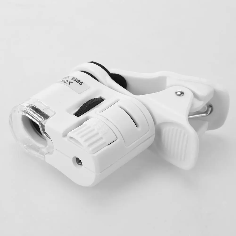 Univerzalni 60X Mobilni Telefon Mikroskopom Lupo Makro Zoom Objektiv Mikro Kamero, Posnetek z LED Svetlobe, Optični Instrument