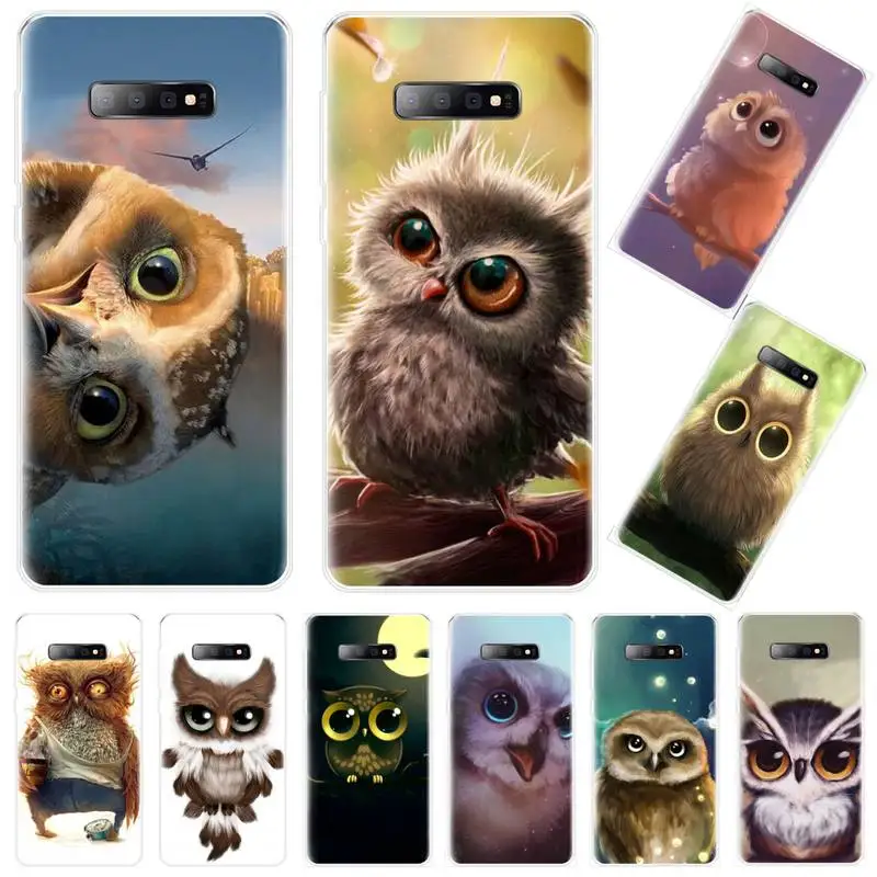 Živali Srčkan Risanka Sova Primeru Telefon Za Samsung Galaxy S5 S6 S7 S8 S9 S10 S10e S20 rob, plus, lite