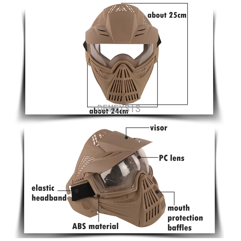 Taktične Vojaške Masko Celoten Obraz Streljanje Paintball Usposabljanje Cs Wargame Zaščitne Maske Airsoft Boj, Lov, Army Maske