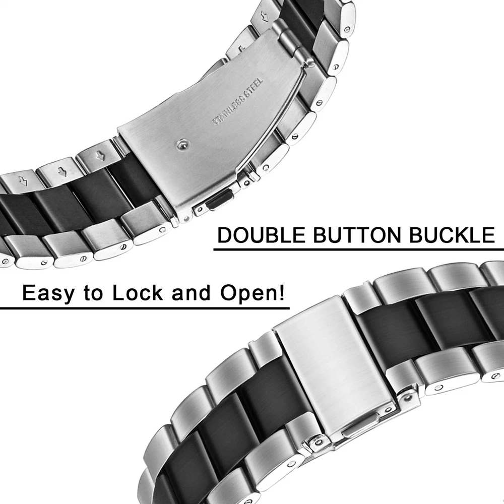 Iz nerjavečega Jekla Watchband + Link za odstranjevanje barve za Samsung Galaxy Watch 46mm SM-R800 Hitro Sprostitev Pasu Trak Zapestja