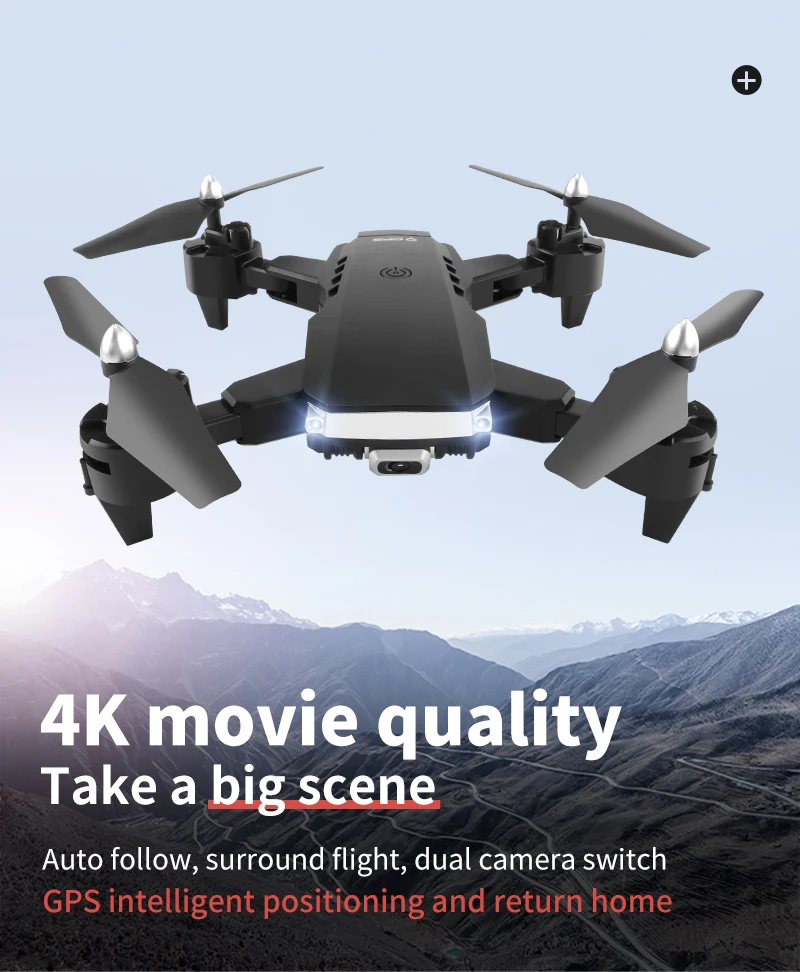 K2 WIFI Brnenje Dvojno 4K HD Kamera s Širokim kotom Fpv Zračnega Tlaka Zložljive Quadcopter Fiksna Višina Štiri osi Zrakoplova Igrača Helikopter