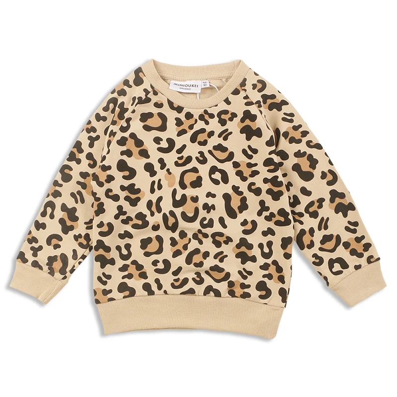 Baby Girl Obleke Leopard Tiskanja Vrhu Nove Dolg Rokav Majica Jeseni Obleko Otroci Oblačila Oblačila Bombaž Modne Obleke