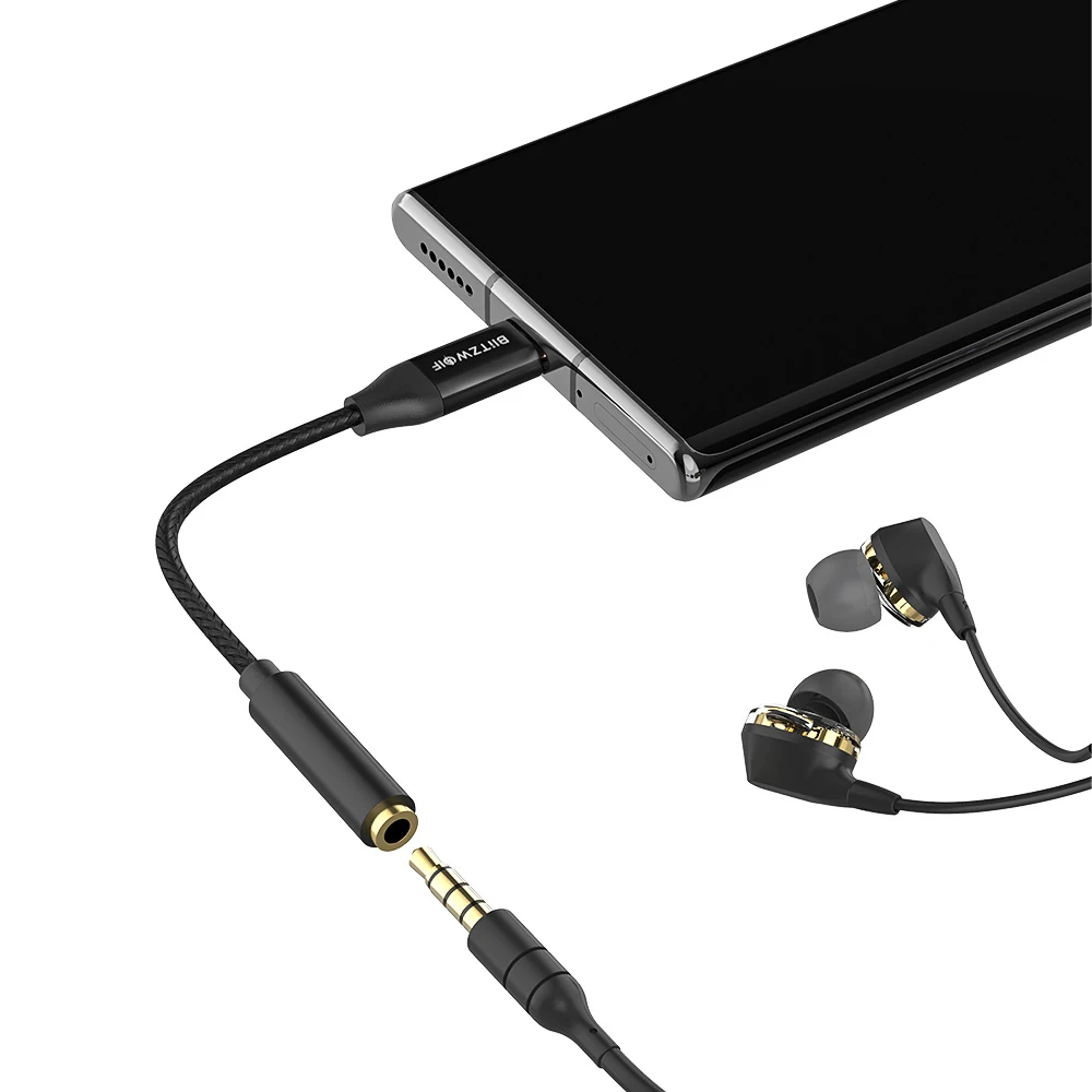 BlitzWolf BW-AA2 USB C do 3,5 mm Avdio Priključek za Slušalke Adapter za Ključ Za Samsung Galaxy Note20/20 Ultra 5G za Huawei P40 P40 Pro