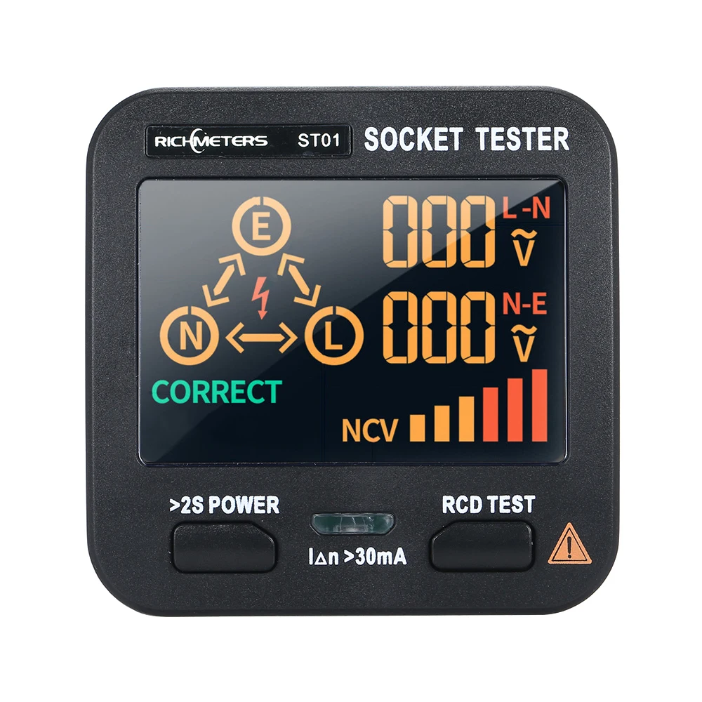 RICHMETERS ST01 Digitalni Voltager Vtičnico Tester LCD-Zaslon Priključite, ki Niso Stik Električne energije Tester NKV Vtičnico Tester
