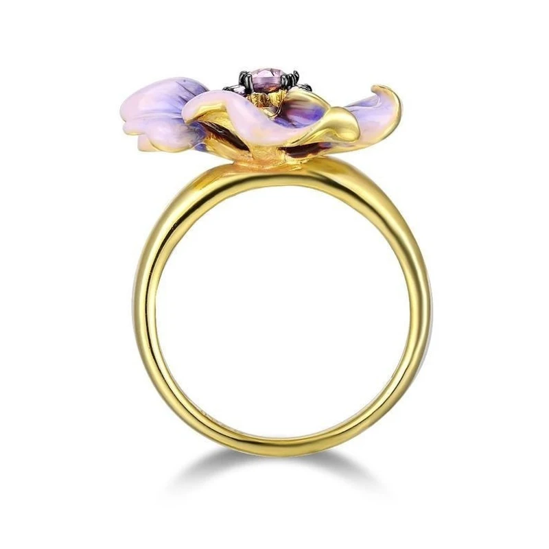 Modi dame floret nakit rojstni dan predlog datum posla poročno cvetje crystal ring velikosti 6 7 8 9 10