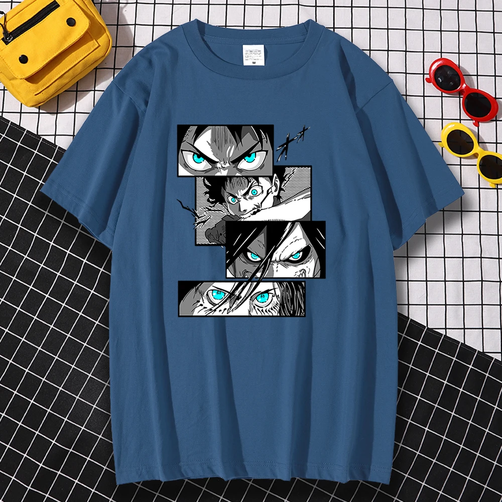 Napad Na Titan Japonske Anime Tisk T-shirt Za Moške Crewneck Poletne Majice Prevelik S-XXXL Top Moda Svoboden moški Tshirt
