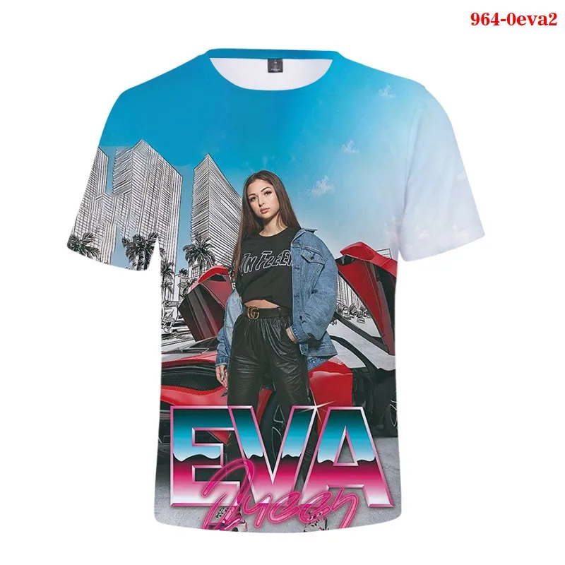 Eva Kraljica Novo Zasnovo 3d Tiskanje za Ženske T Shirt Pevka francoski Eva Kraljica Eva Priložnostne Tshirt Oversize Femme Camisetas