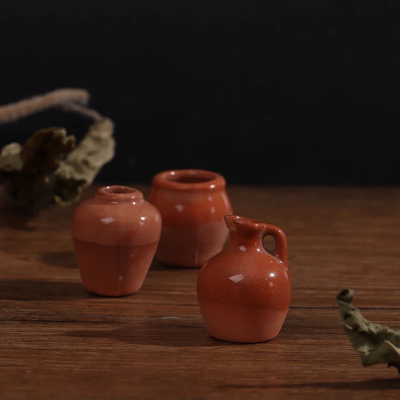 1Pc Lutke Miniature 1:12 Mini Keramični Lonec DIY Ročno Lutka House Kuhinja Keramika Ornament Dekoracijo vaza