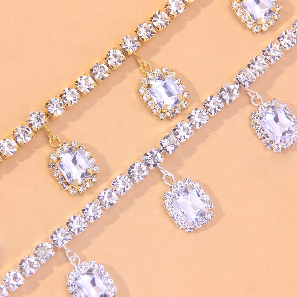 Stonefans Luxury Obesek Crystal Anklet za Ženske Ancle Zapestnica Debelo Poroko Kakovosti Osebnost Bohemian Verižice Bos