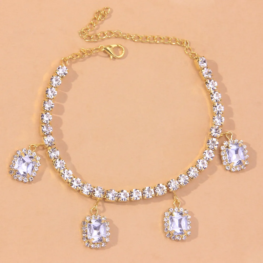 Stonefans Luxury Obesek Crystal Anklet za Ženske Ancle Zapestnica Debelo Poroko Kakovosti Osebnost Bohemian Verižice Bos