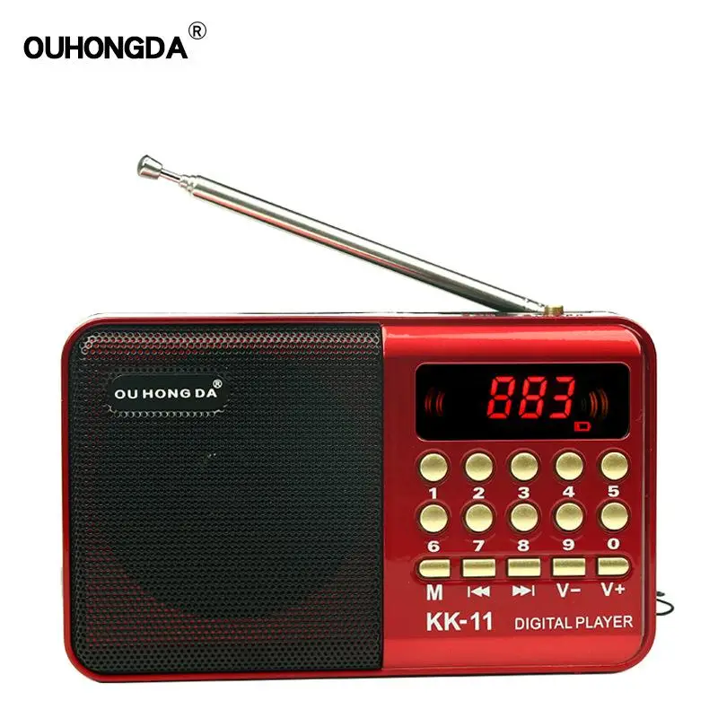 K11 FM Mini Radio, Polnilna Prenosni Ročni Digitalni FM, USB TF MP3 Predvajalnik Zvočnika Večfunkcijsko Diktafon