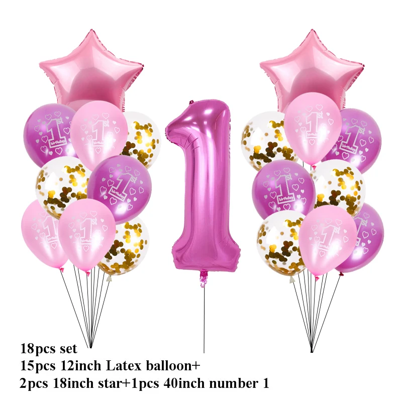 MEIDDING En Rojstni dan Baloni, Dekoracija Nastavite Zvezda Številka Ena Folijo Ballon Prvi Rojstni dan Globo Balon Baby Tuš Odlikovanja