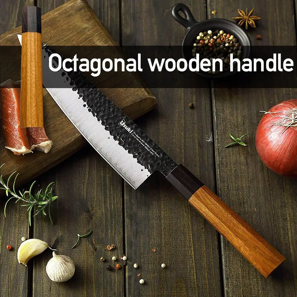 1Pcs Japonski Kuhar Nož Ročaj Octagonal Obliko DIY Kuhinjski Noži Naravnega Lesa Nož, zaradi Česar Podrobnosti Dodatki 2021 Nova