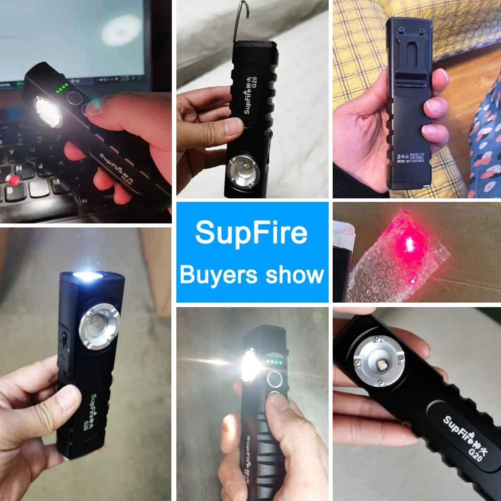 SupFire G20 LED svetilka + Delo Svetlobe, + Rdečo Lasersko Svetlobo, Z Magnetom In Moči Banke Funkcijo, Večnamensko Taborjenje Luč