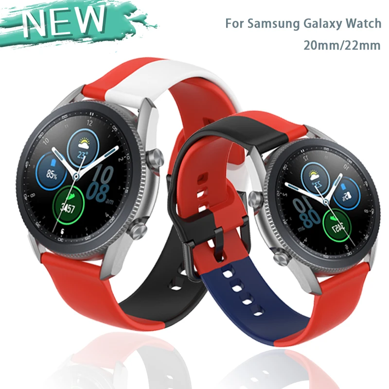Pazi Trak 20 mm 22 mm Za Samsung Galaxy Watch 3 Prestavi S2 S3 Aktivna 1 2 Amazifit Watch Universal Silikonski Trak za Huawei GT2