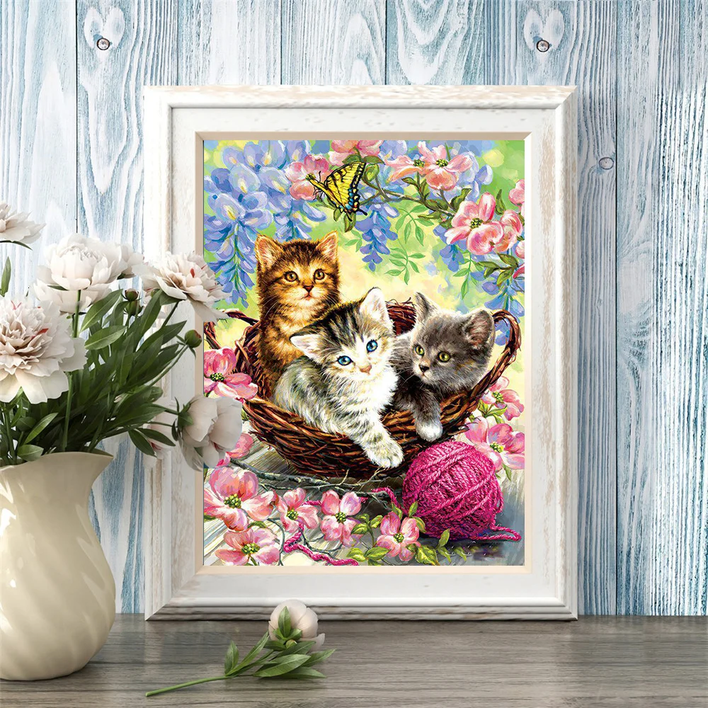 Huacan Diamond Slikarstvo Celoten Kvadratni Nov Prihod Živali Umetnosti Kompleti Dekor Za Dom Diamond Mozaik Prodaja Mačka Slike Okrasnih