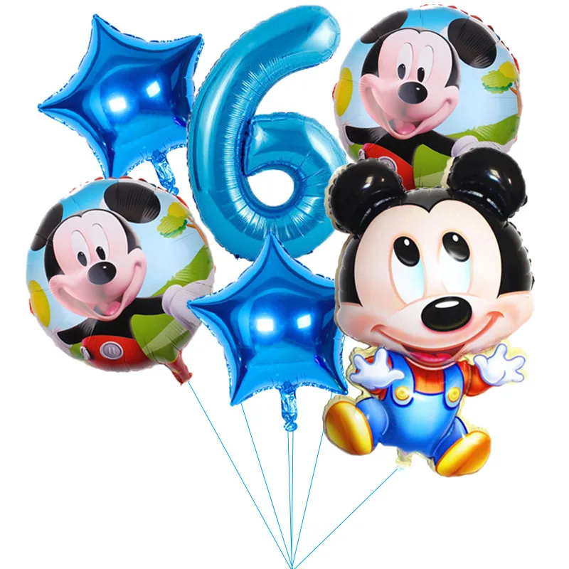 6pcs/set Disney Mickey Mouse Serije Alu Folija Baloni za Rojstni dan Poroka Okraski Stranka Dobave Baby Tuš Otroci Darila