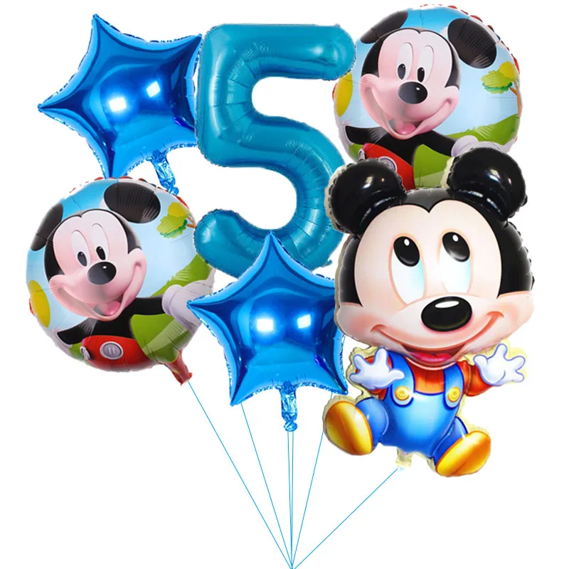 6pcs/set Disney Mickey Mouse Serije Alu Folija Baloni za Rojstni dan Poroka Okraski Stranka Dobave Baby Tuš Otroci Darila