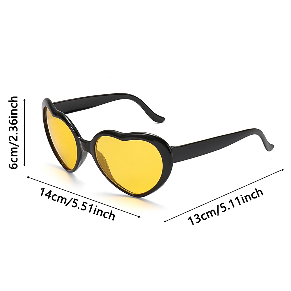 Ljubezen Srca v Obliki Učinkov Očala Gledati V Luči Sprememb na Srce Oblika Ponoči Difrakcijske Očala Ženske Modna sončna Očala