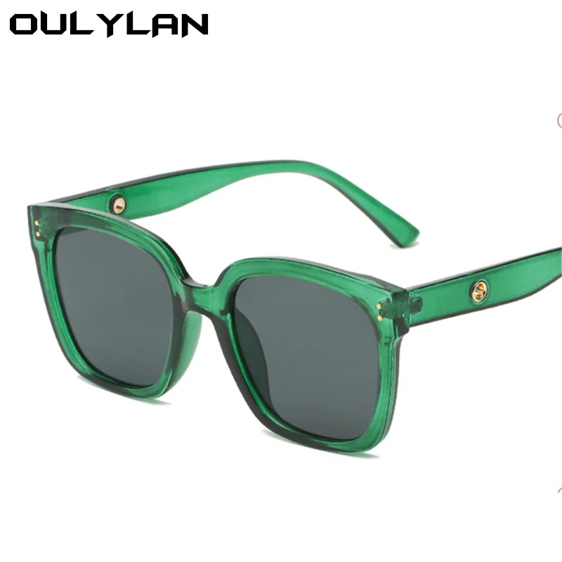 Oulylan Retro Prevelik sončna Očala Moški Ženske Trendy Black Zelena Sunglass Ženske Letnik Kvadratnih sončna Očala Voznik Očala UV400