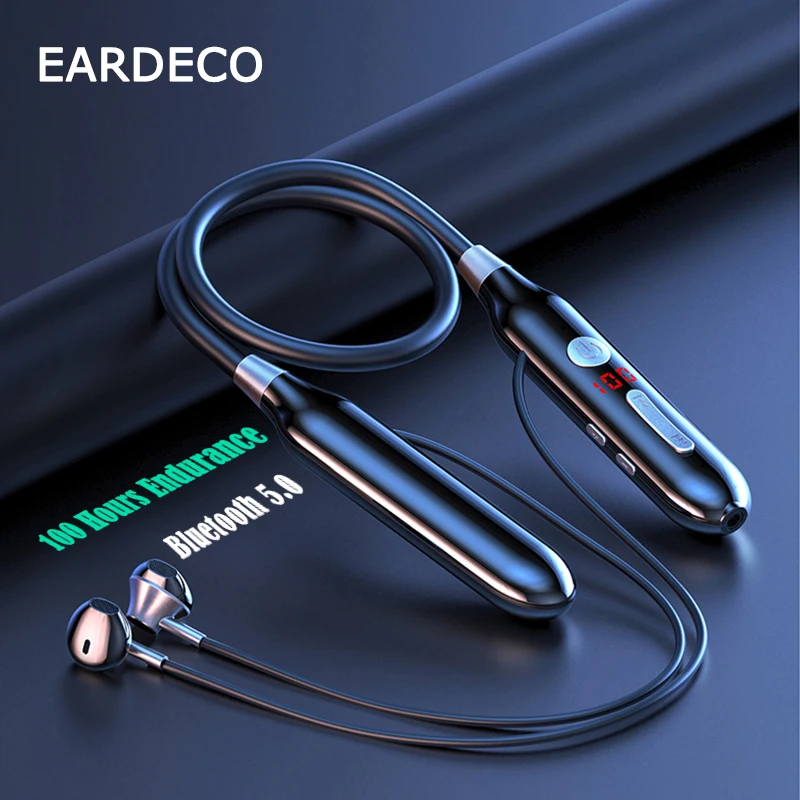 EARDECO 100 Ur Predvajanja Bluetooth Slušalke Bas Brezžične Slušalke Šport Stereo Bluetooth Slušalke Neckband Glasbo, Slušalke