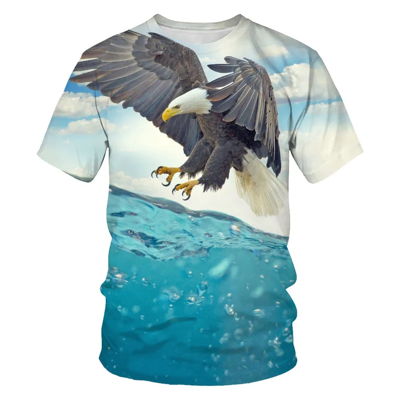 Poletje moda nove živali orel 3d tiskanje moška T-shirt zunanja prilagojene po meri moške in ženske, O-izrez srajce za moške