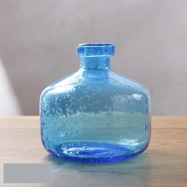 Modra mehurček Cvet Vazo Doma Dekor Namizje Steklene Vaze Novo Leto Dekor