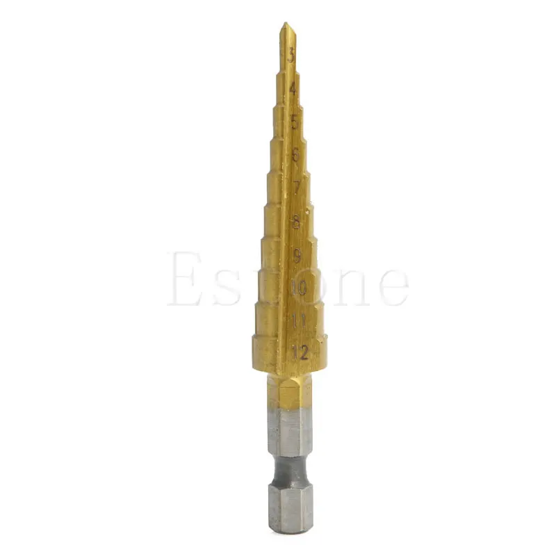 3-12 mm HSS Trikotnik Kolenom Pagoda Korak Drill Bit M02