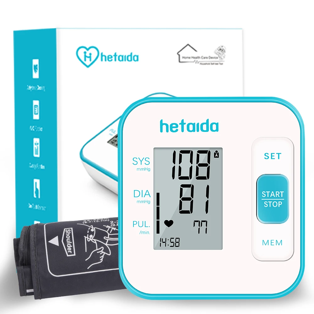HeTaiDa Samodejno Tonometer Digitalni Roko Tenziometra Srčnega Utripa Nadlaket Krvni Tlak Monitor Medicinske Sphygmomanometer