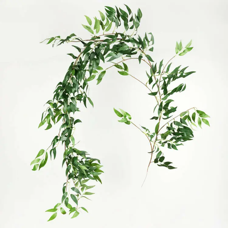 1PC Umetno Ponaredek Svile Cvet Eucalyptus Willow Rastlin, Listi Zelene Doma Dekor Vroče