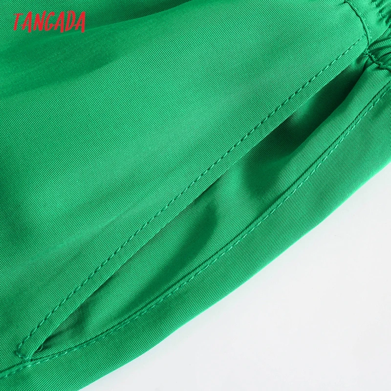 Tangada Moda za Ženske, Zelena Priložnostne Dolge Hlače Hlače Vintage Stil High Street Lady Hlače Pantalon 5Z68