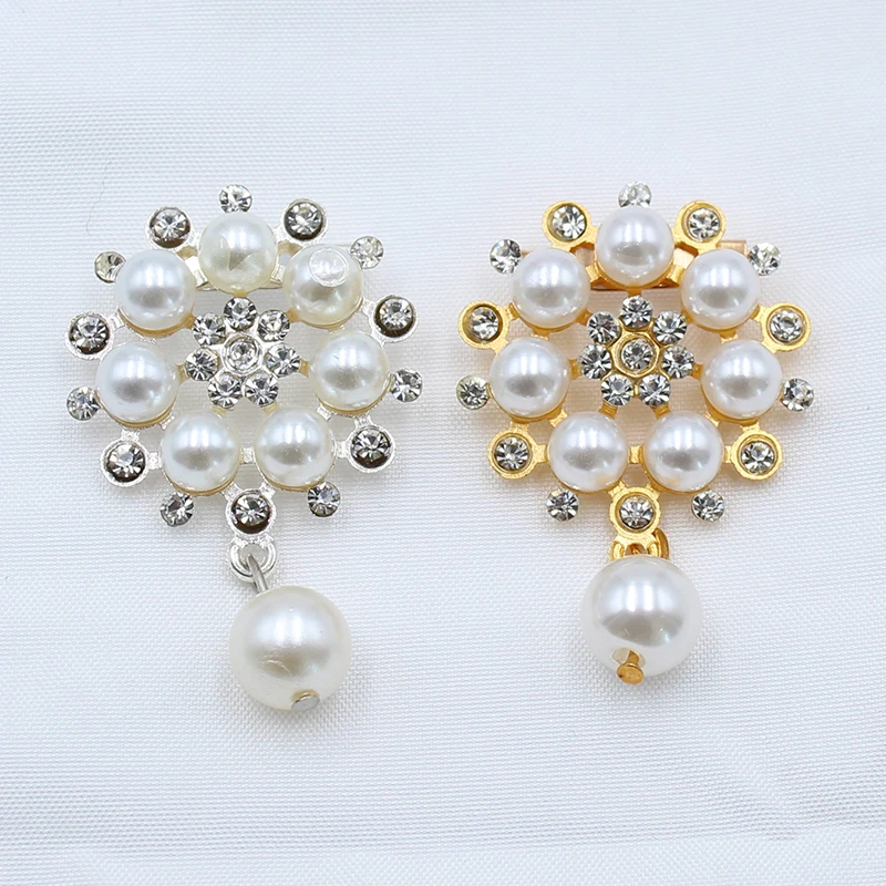 Vroče prodaje 30*48 mm 2Pcs zlitine pearl nosorogovo oblačila broška obesek nakit dodatki DIY poročno obleko ustvarjalno dekoracijo