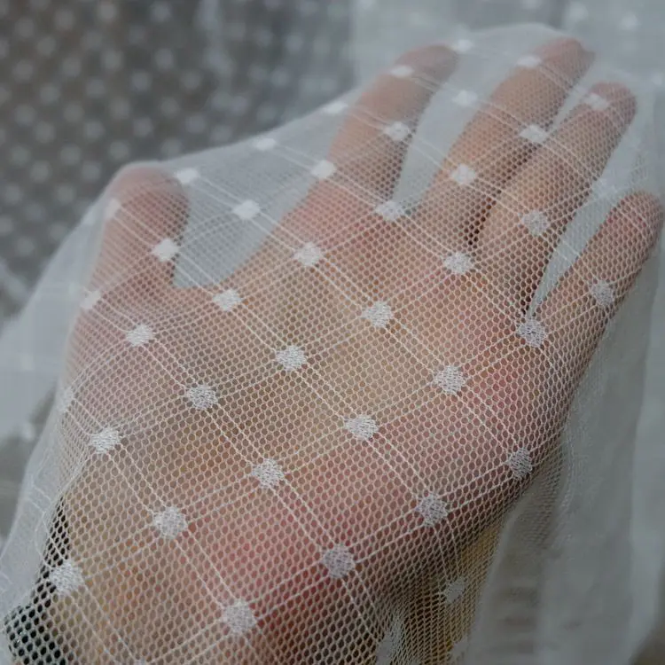 150 cm široko Geometrijske elastična tanke, mehke čipke poročno obleko tkanine DIY preja krilo krilo doma materiala Očesa tkanine, čipke