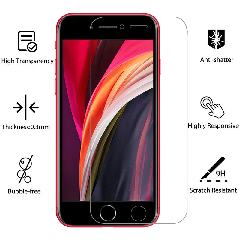 Zaščitna kaljeno steklo za iphone se 2020 zaščitnik zaslon na i telefon s e bn 2 se2020 se2 varnost film aphone aiphone iphon 9h