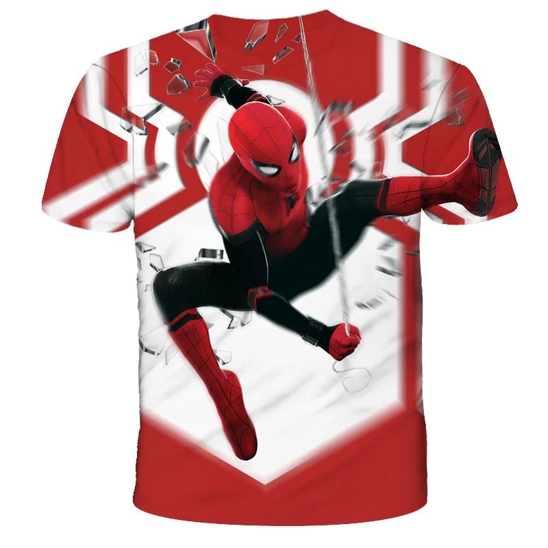 Poletje Spiderman Majica s kratkimi rokavi Otroci Smešno Priložnostne Super Junak Modni T-shirt Otrok, Fant Dekle Obleko Kul Tshirt Vrhovi Tees 4T-14T