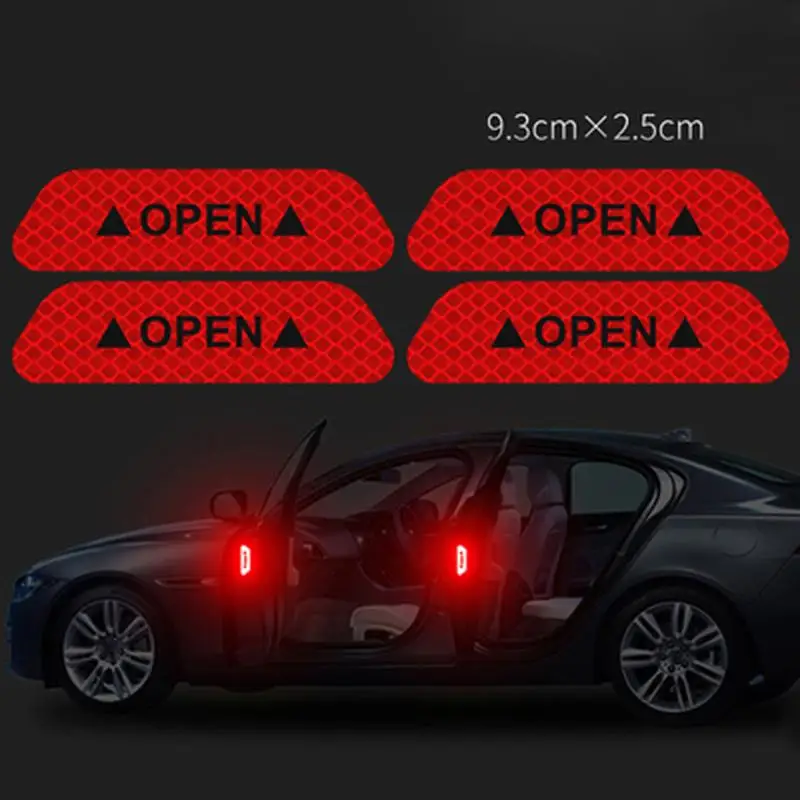 4Pcs Fluorescentna Avto Odsevna Trakova Opozorilne Nalepke za Lada Granta Vesta Kalina Priora Field X Ray Largus Opel Astra H, G, J