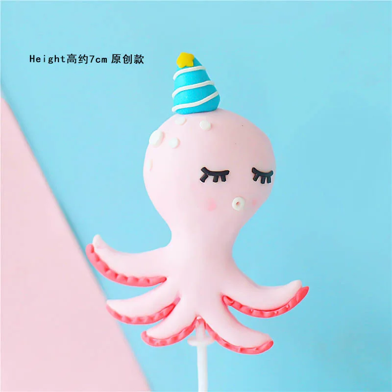 Leeiu 1Pc Hobotnica Seahorse Torto Pokrivalo Sirena Party Morskih Živali Cupcake Toppers Dekle Baby Tuš 1. Rojstni dan Dekoracijo