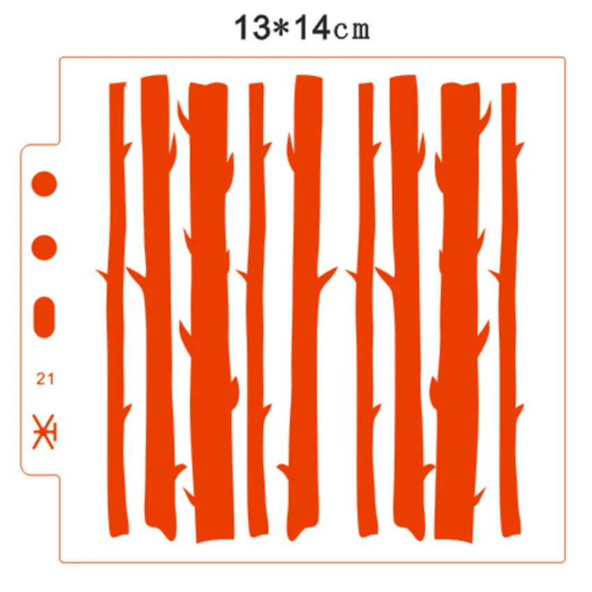 14.1*13 gozdnega drevja matrice Kritje predlogo spray plastični kalup ščit DIY torto votlih Okraskov tiskanje čipke vladar