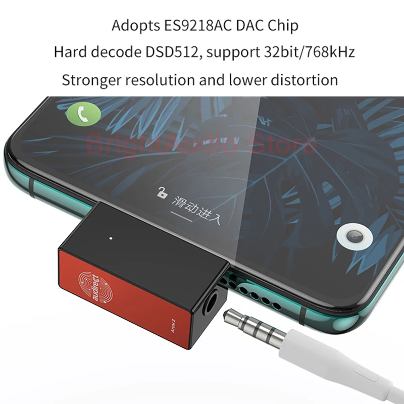Audirect Atom2 MQA ES9281AC USB DAC Kabel, Slušalke Ojačevalnik OJAČEVALNIK Strele/TIP C do 3,5 m Audio za ios Android Telefon ATOMA 2
