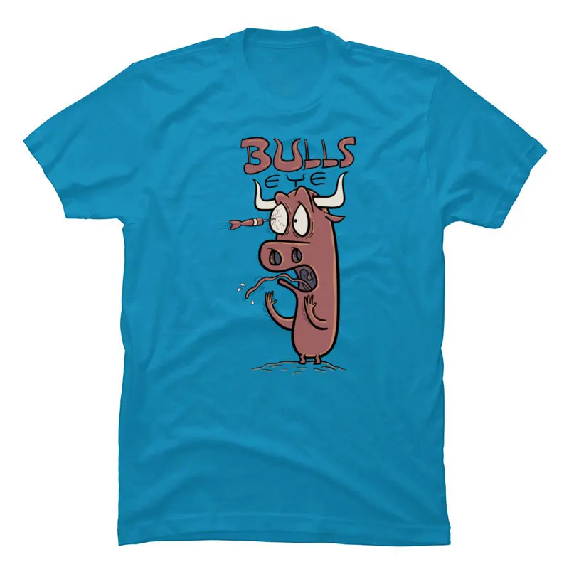 BULLS-EYE Pikado T-Majice za Moške, Bombaž Smešno Risanka Tiskanja Nov Modni Tee Shirt Študent Camiseta Fant Tshirt Božični Dan