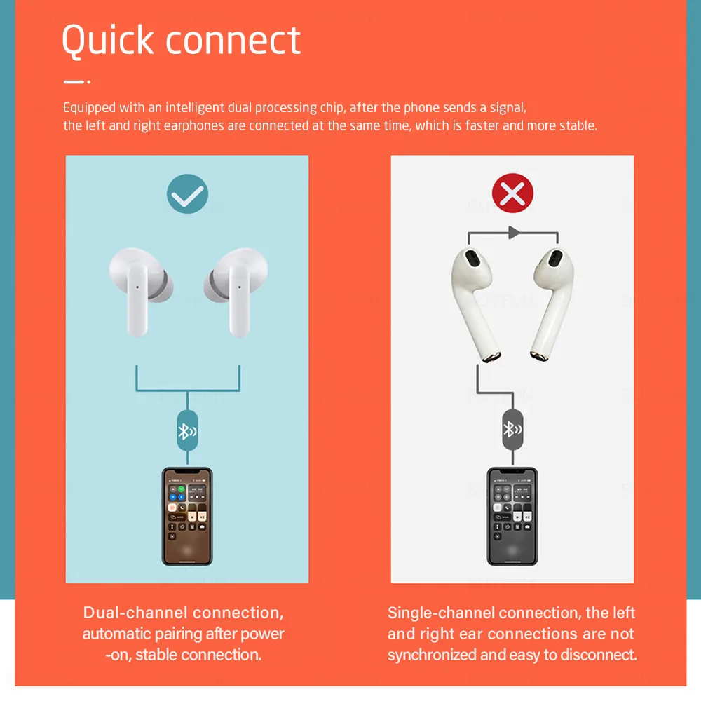 Lenovo XT90 Brezžične Slušalke Bluetooth, združljiva Nepremočljiva Uho brsti Za Samsung/Xiaomi Smart Conrol Slušalke Šport Čepkov