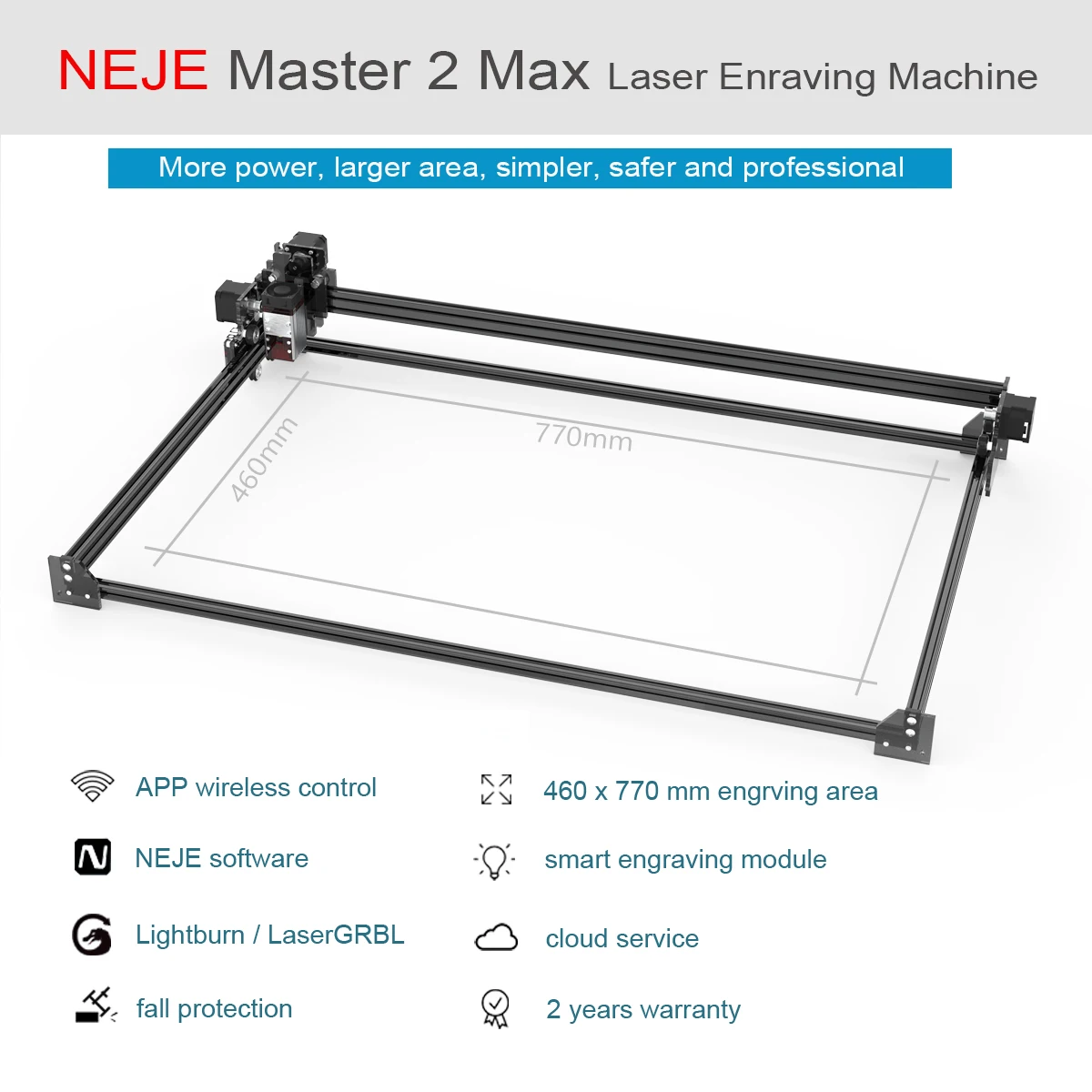 NEJE Master 2 Max Laserski Stroj Graverja Laser Rezalnik Velike Worksize 460 x 770 mm CNC Usmerjevalnik z 30W Focusable Lasersko Glavo