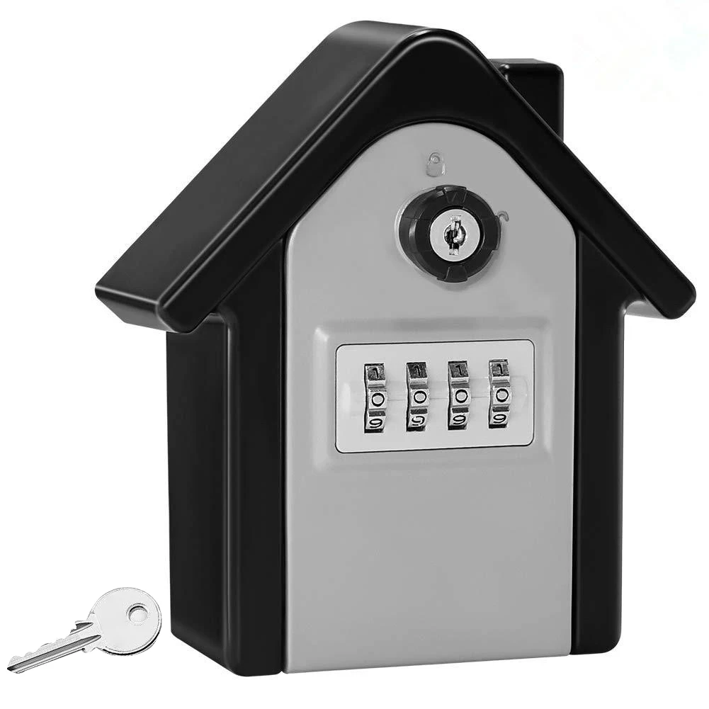 Key Lock Box Proti Kraji Stenske Zlitine Tipko Škatla Za Shranjevanje 4-Mestno Kombinacijo Tipke Škatla Za Shranjevanje Varnostnih Sefov Za Domačo Pisarno