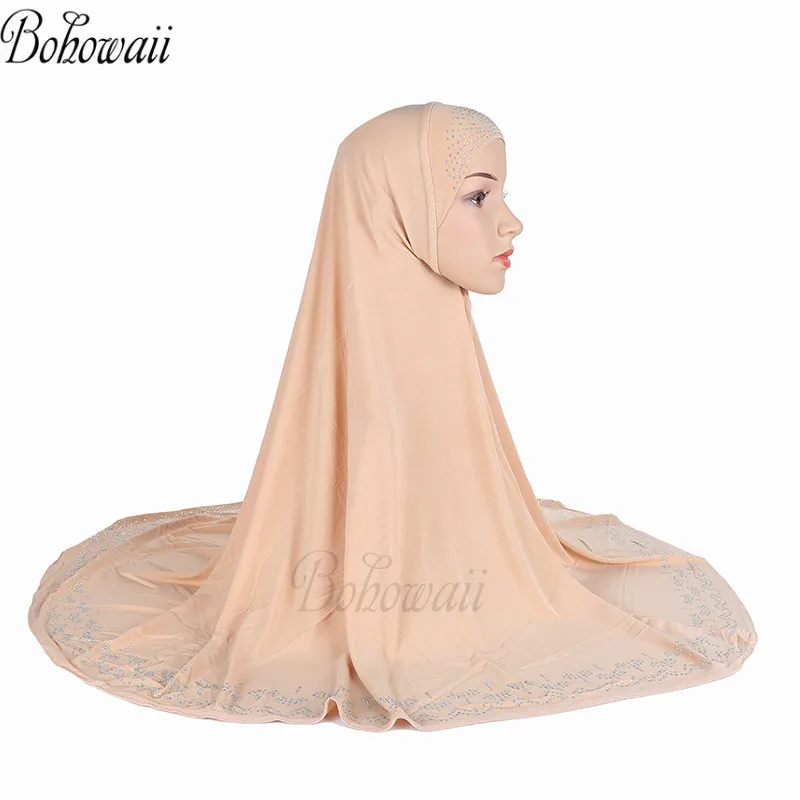 BOHOWAII Moda Molitev Hidžab Femme Musulman Abaya Dubaju, Turčija, Muslimani Jilbab Ramadana Okrasnih Hidjab Dolgo Turbans Šal