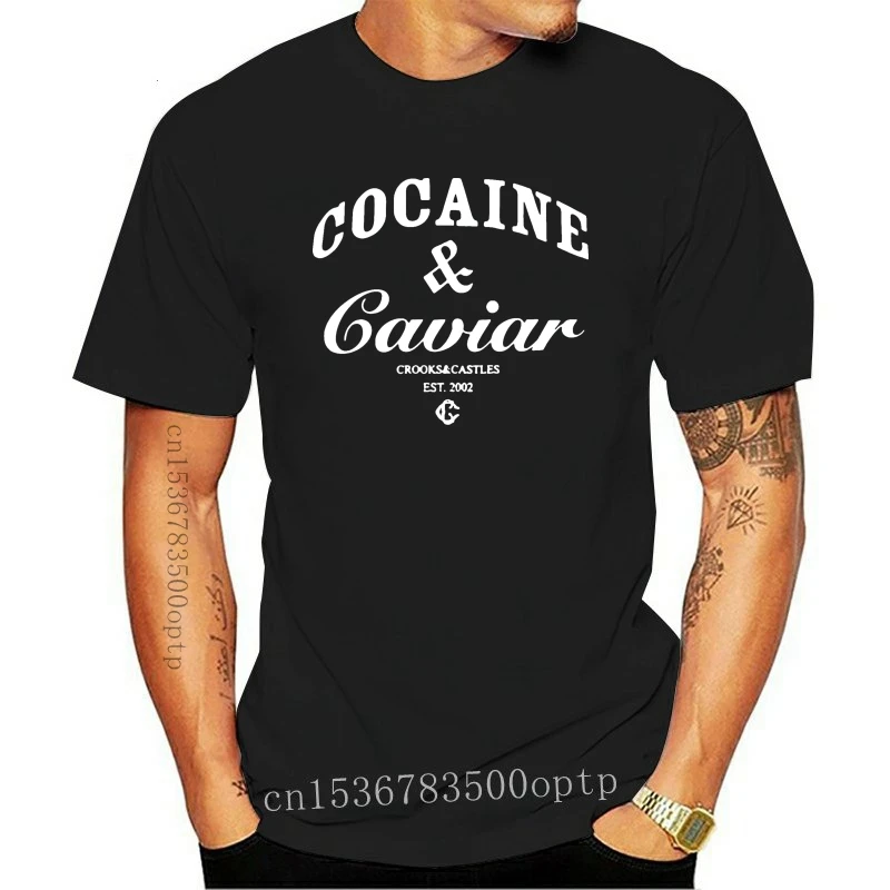 Moški tshirt COCAIN in KAVIAR LOGOTIP Unisex Majica Natisnjeni T-Shirt tees vrh